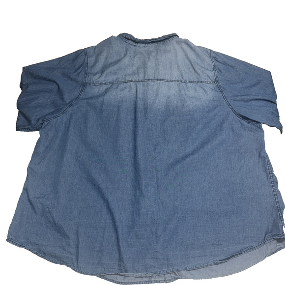 Torrid Womens 6X Shirt Denim Chambray Western Rodeo Fall Cowgirl Cotton Soft - Picture 2 of 7